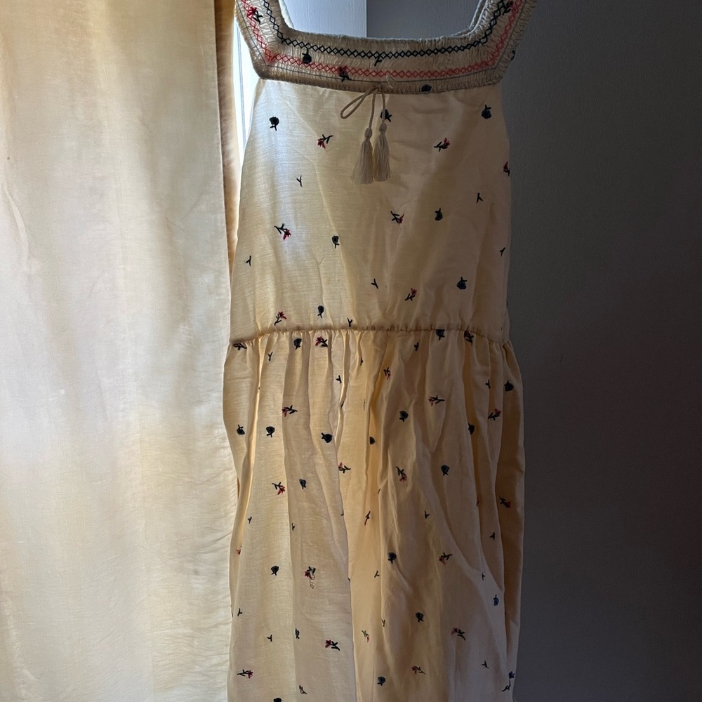 Embroidered Floral Cream Dress
